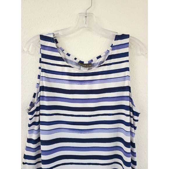 Tommy Bahama XL Striped Dress Pockets Stretchy Beachy Resort Swim Cover Nautical - Picture 3 of 8